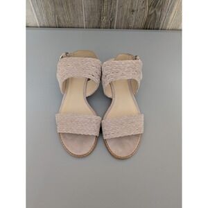 Vince Camuto Sandals Womens 6W Neutral Braided‎ Minimalist Ankle Strap Buckle